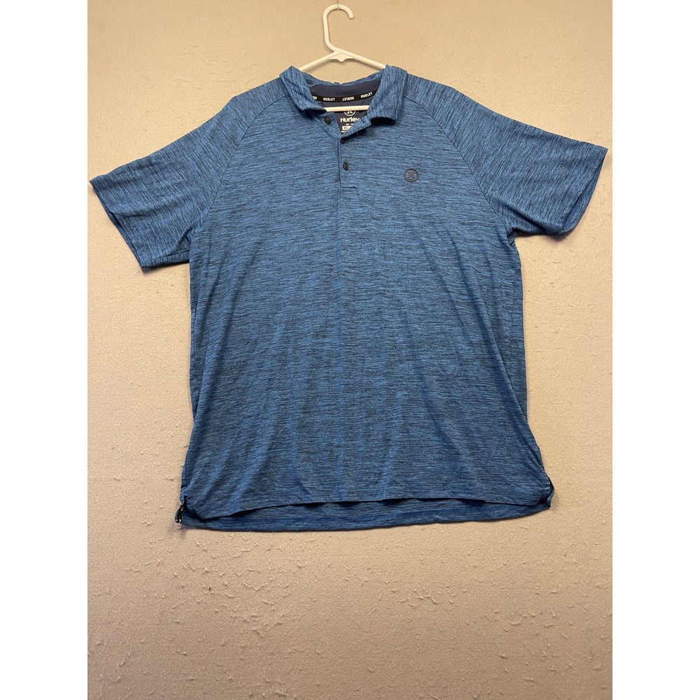 Hurley Polo Shirt Polyester Elastane Blue Heather XL Mens